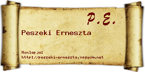 Peszeki Erneszta névjegykártya